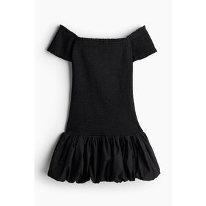 H&M Womens Smocked Off Shoulder Mini Dress M